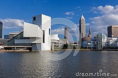 Cleveland â€“ July 14: the rock & roll Hall of fame designed by Editorial Stock Photo